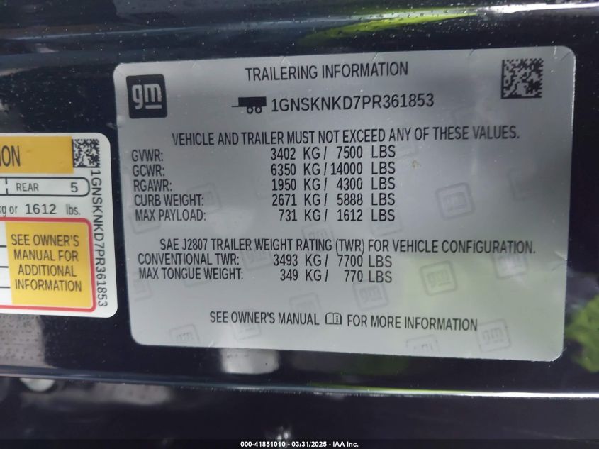 2023 Chevrolet Tahoe - 1GNSKNKD7PR361853