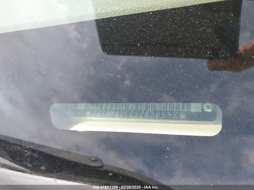 2005 Chevrolet Cobalt VIN: 1G1AK52F257636598 Lot: 41851109