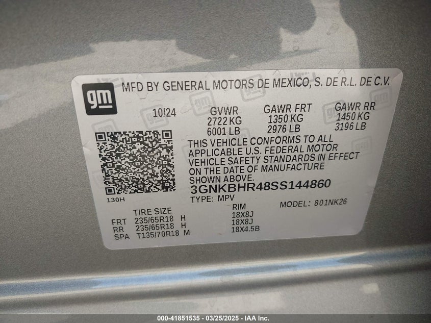 2025 CHEVROLET BLAZER AWD 2LT - 3GNKBHR48SS144860