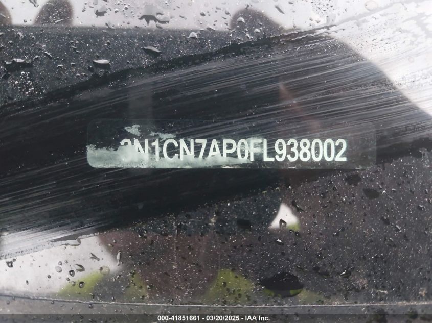 2015 Nissan Versa 1.6 Sv VIN: 3N1CN7AP0FL938002 Lot: 41851661