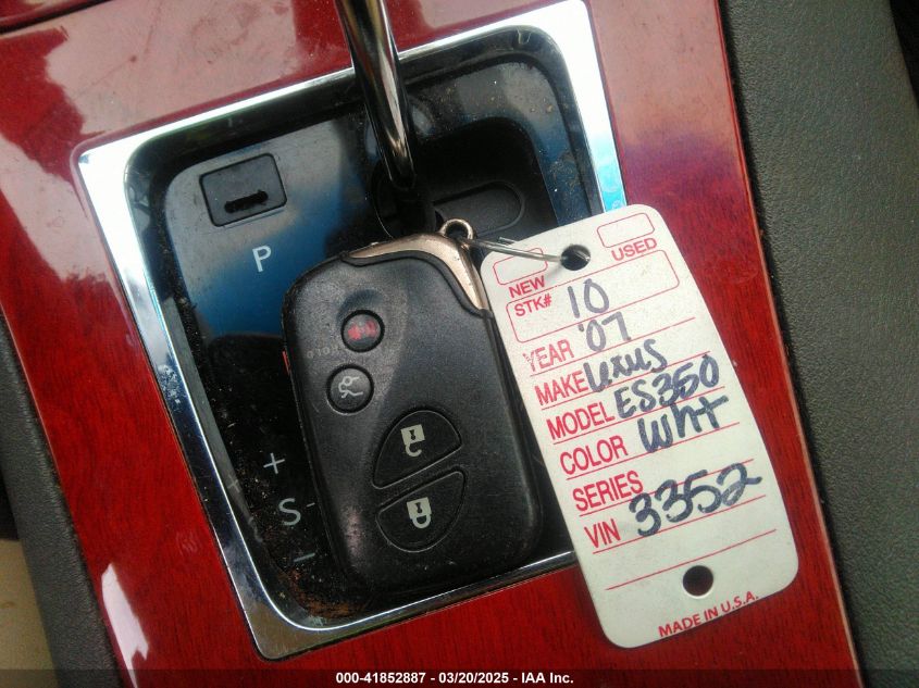 2007 Lexus Es 350 VIN: JTHBJ46G972033352 Lot: 41852887