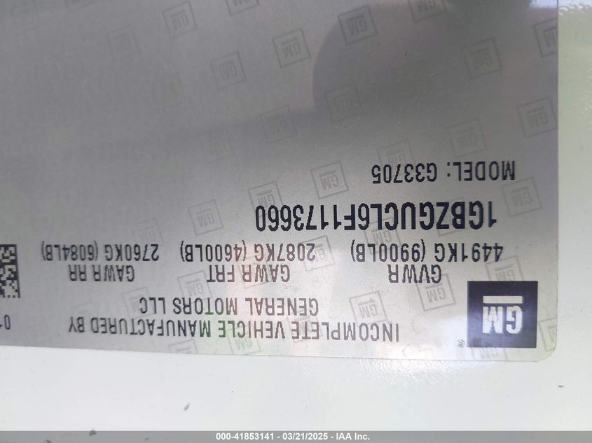 2015 CHEVROLET EXPRESS 3500 DIESEL - 1GBZGUCL6F1173660