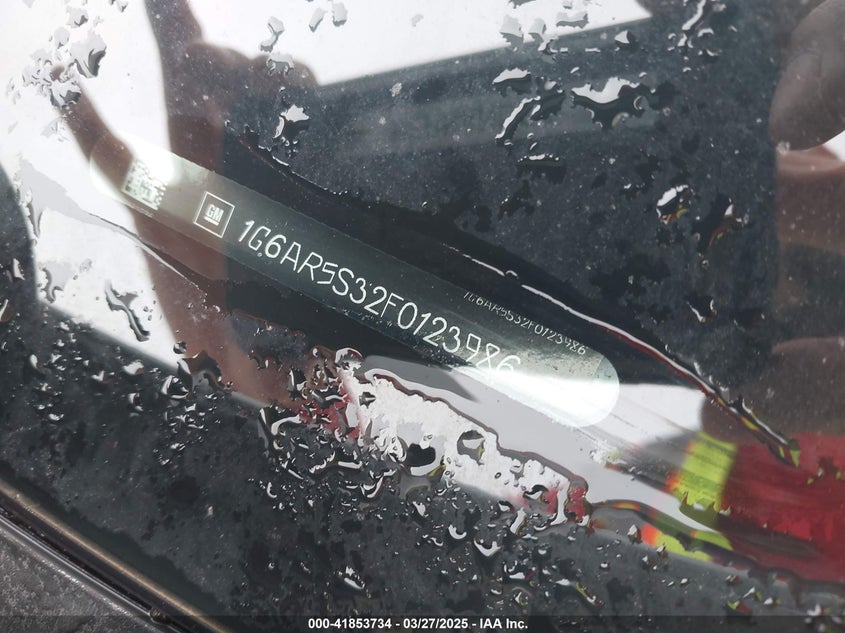 2015 Cadillac Cts Luxury VIN: 1G6AR5S32F0123986 Lot: 41853734