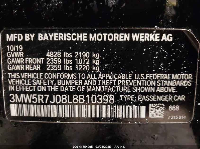 2020 BMW 330I XDRIVE - 3MW5R7J08L8B10398