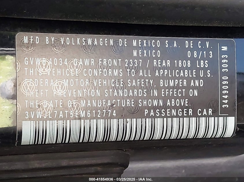 2014 VOLKSWAGEN BEETLE 2.0L TDI - 3VWJL7AT5EM612774