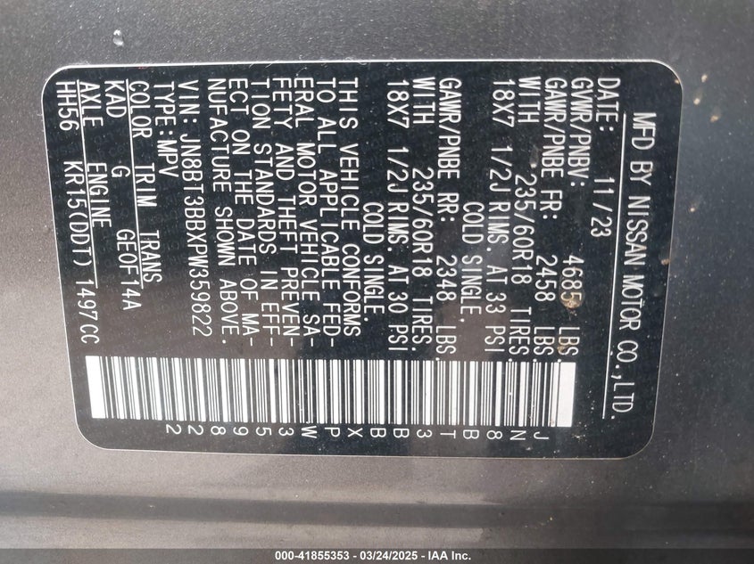 2023 NISSAN ROGUE SV INTELLIGENT AWD - JN8BT3BBXPW359822