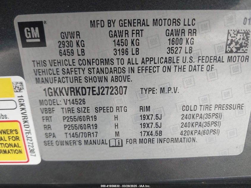 2014 GMC ACADIA SLT-1 - 1GKKVRKD7EJ272307