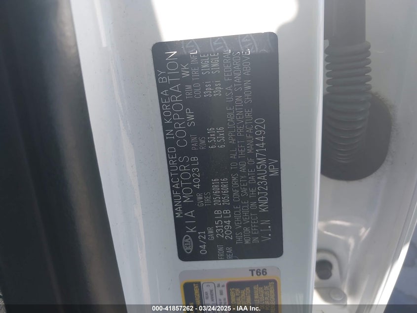 2021 KIA SOUL VIN: KNDJ23AU5M7144920