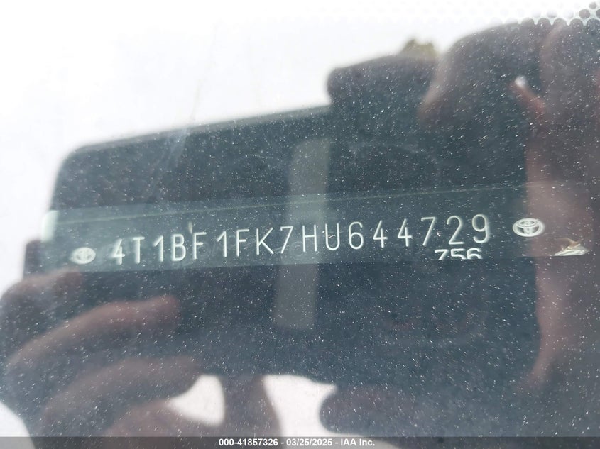 2017 TOYOTA CAMRY VIN: 4T1BF1FK7HU644729