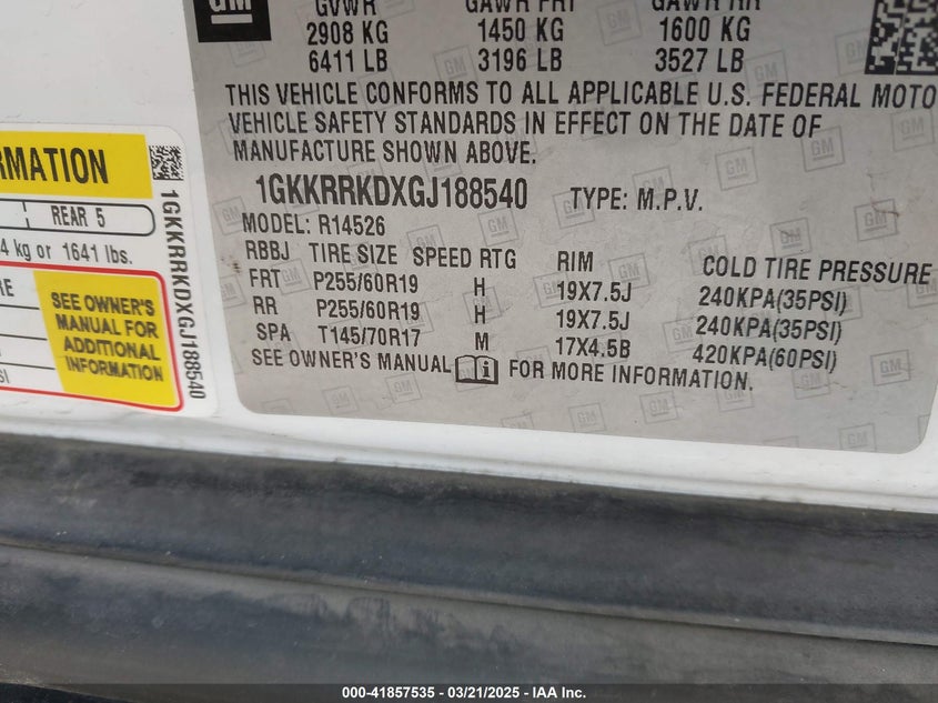 2016 GMC ACADIA SLT-1 - 1GKKRRKDXGJ188540