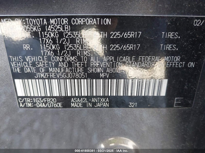 2016 TOYOTA RAV4 LE - JTMZFREV5GJ078051