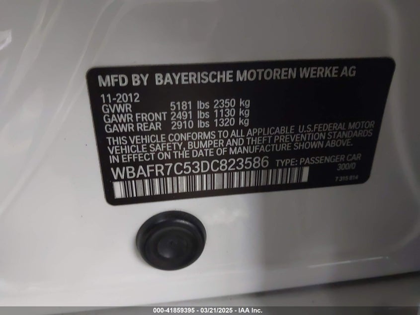 2013 BMW 535I - WBAFR7C53DC823586