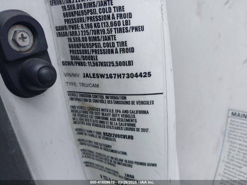 2017 Isuzu Nrr Dsl Reg At VIN: JALE5W167H7304425 Lot: 41859619