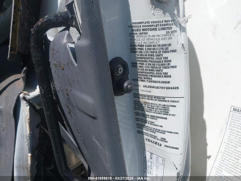 2017 Isuzu Nrr Dsl Reg At VIN: JALE5W167H7304425 Lot: 41859619