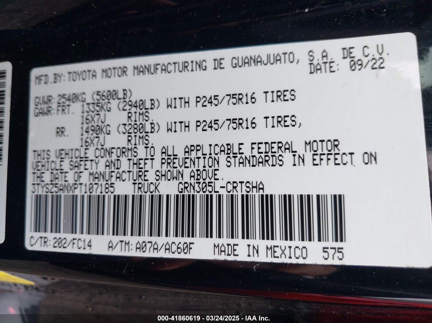 2023 TOYOTA TACOMA SR5 V6 - 3TYSZ5ANXPT107185