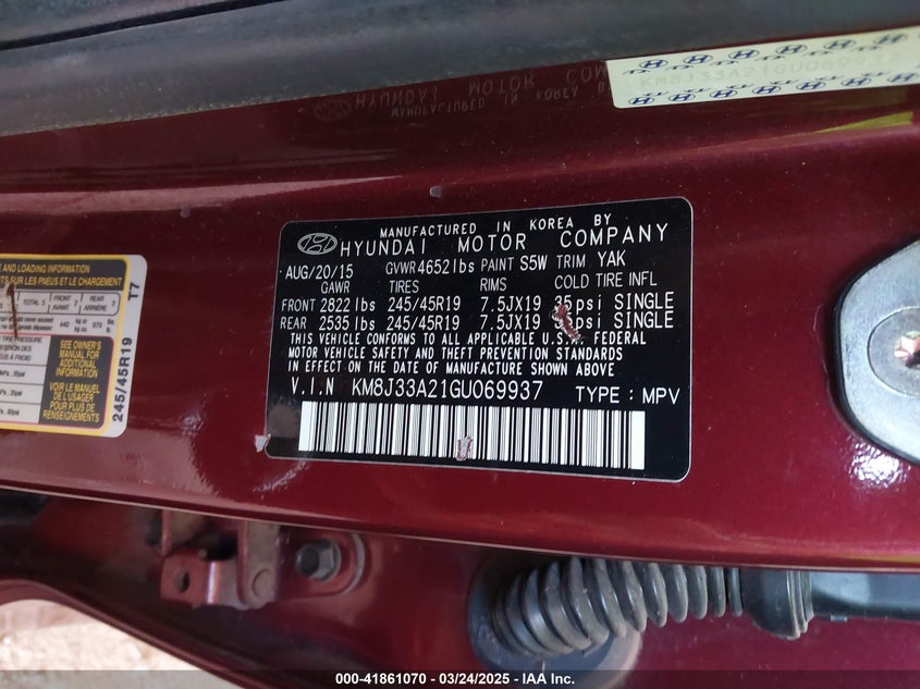 2016 HYUNDAI TUCSON LIMITED - KM8J33A21GU069937