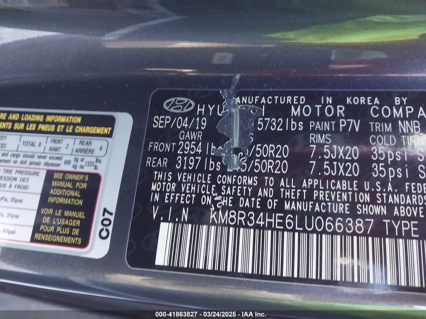 2020 HYUNDAI PALISADE SEL - KM8R34HE6LU066387