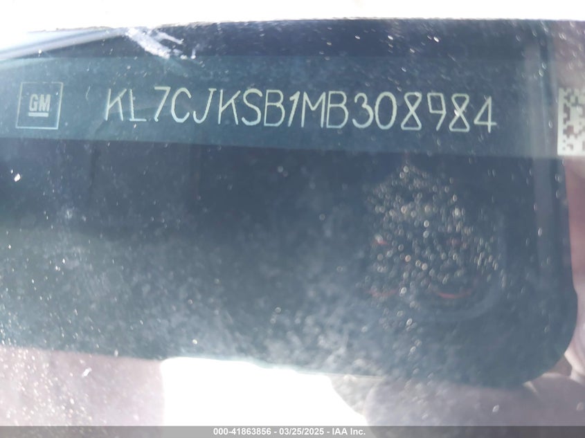 VIN KL7CJKSB1MB308984 2021 CHEVROLET TRAX FWD LS