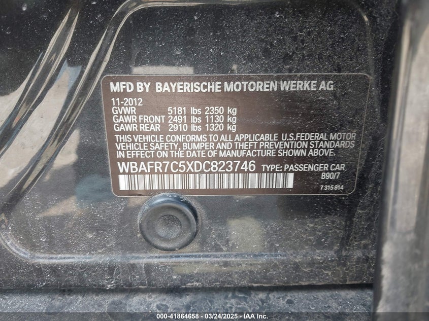 2013 BMW 535I - WBAFR7C5XDC823746