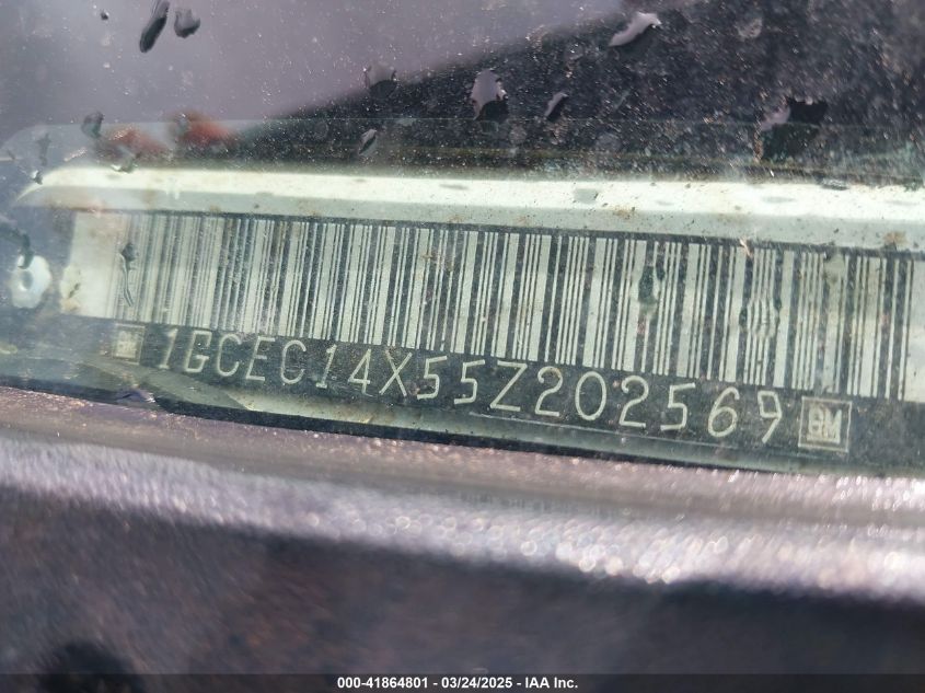 2005 Chevrolet Silverado 1500 Work Truck VIN: 1GCEC14X55Z202569 Lot: 41864801
