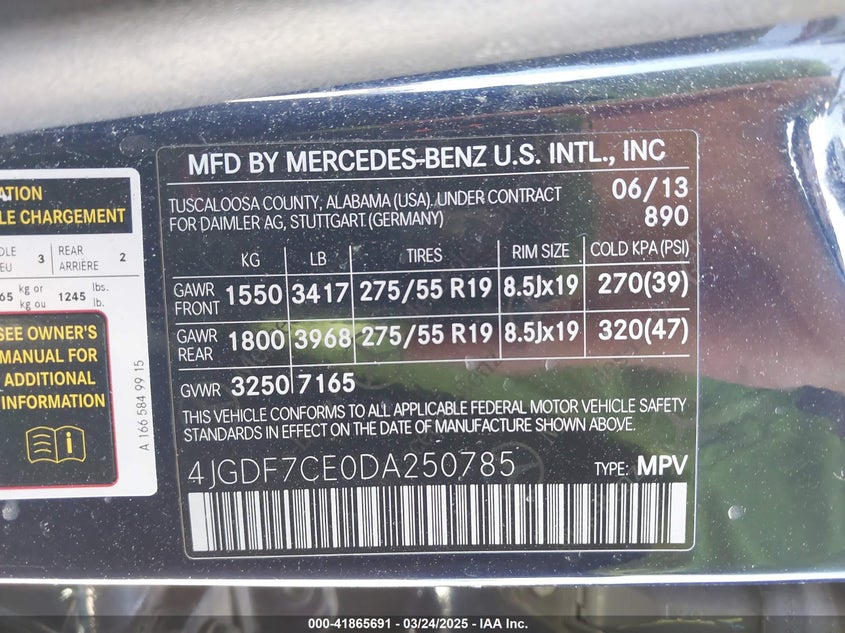 2013 MERCEDES-BENZ GL 450 4MATIC - 4JGDF7CE0DA250785