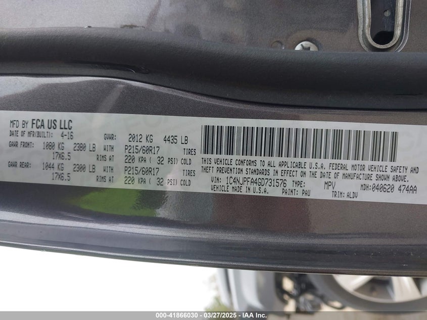 2016 JEEP PATRIOT HIGH ALTITUDE EDITION - 1C4NJPFA4GD731576