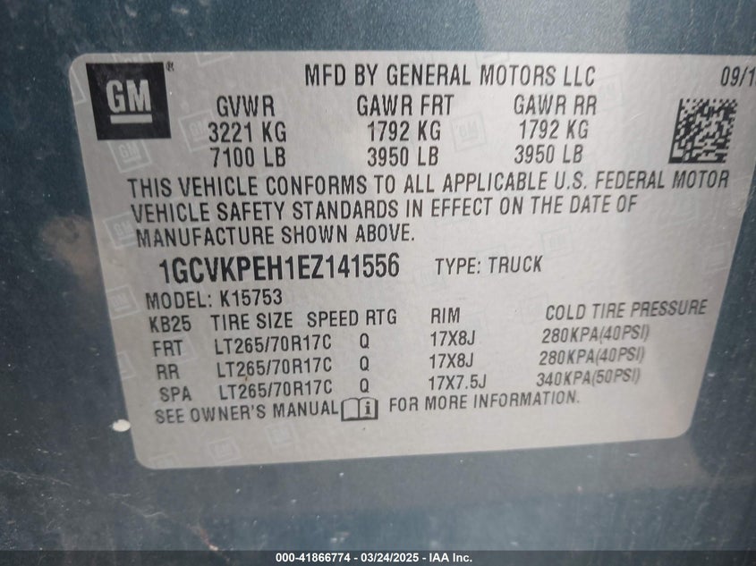 2014 CHEVROLET SILVERADO 1500 WORK TRUCK 2WT - 1GCVKPEH1EZ141556
