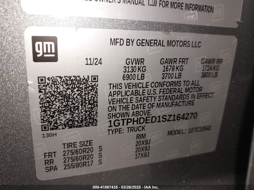 2025 GMC Sierra 1500 - 1GTPHDED1SZ164270