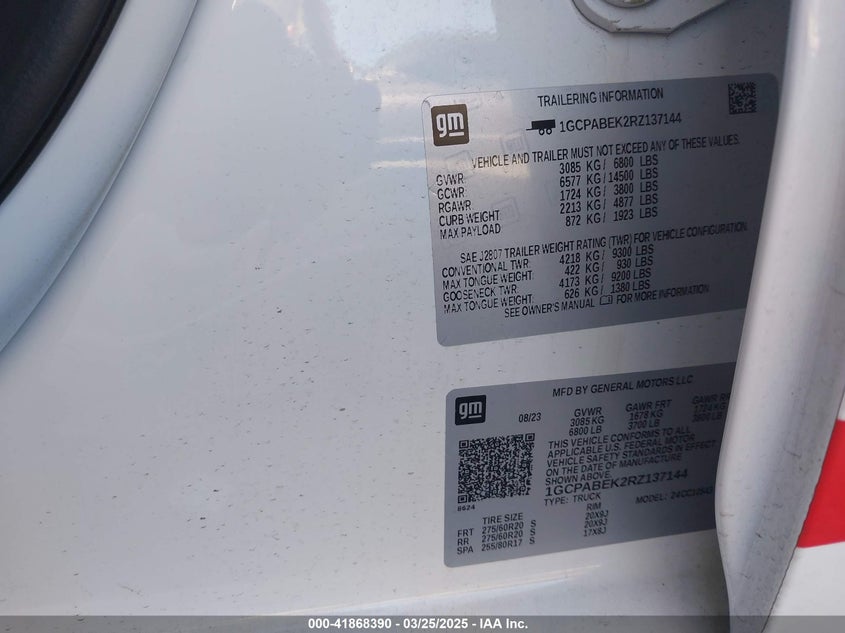 2024 CHEVROLET SILVERADO VIN: 1GCPABEK2RZ137144