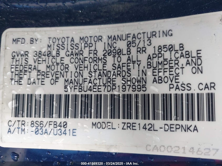 2013 TOYOTA COROLLA LE - 5YFBU4EE7DP197995