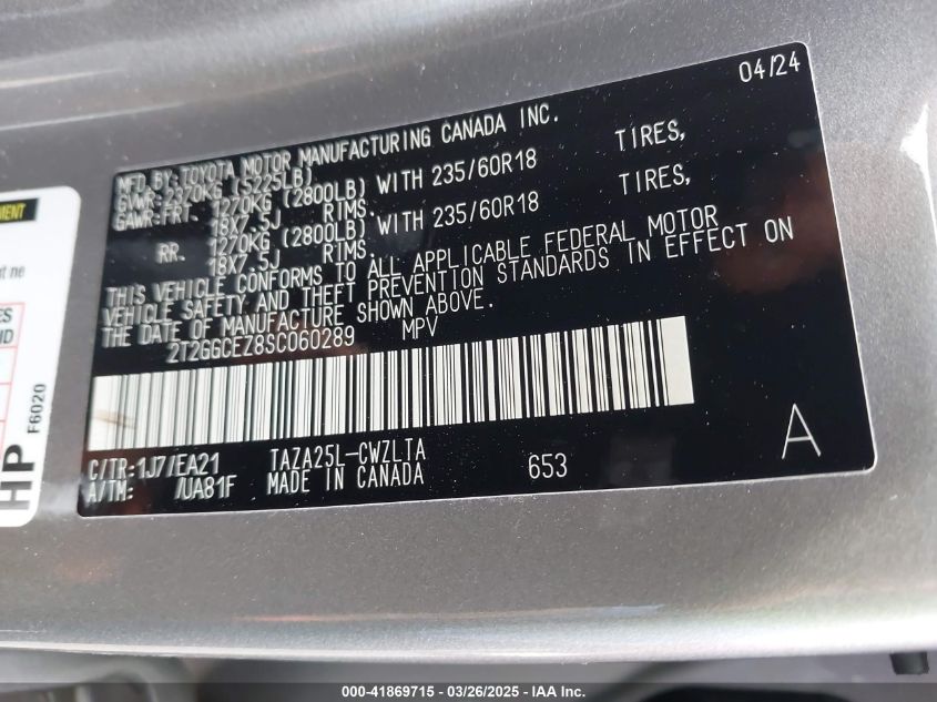 2025 Lexus NX 350 - 2T2GGCEZ8SC060289