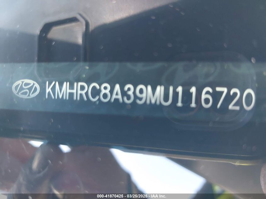 2021 Hyundai Venue Sel VIN: KMHRC8A39MU116720 Lot: 41870425