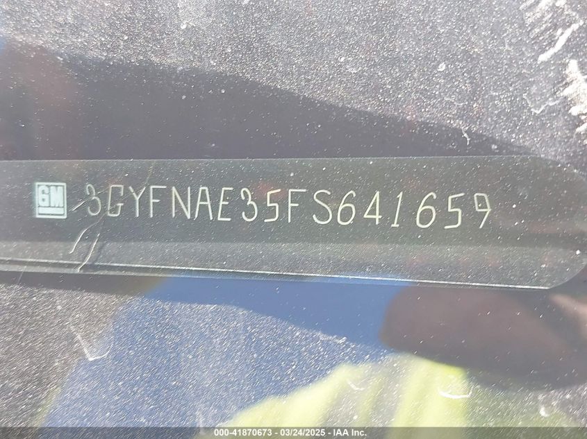 2015 Cadillac Srx Standard VIN: 3GYFNAE35FS64165 Lot: 41870673