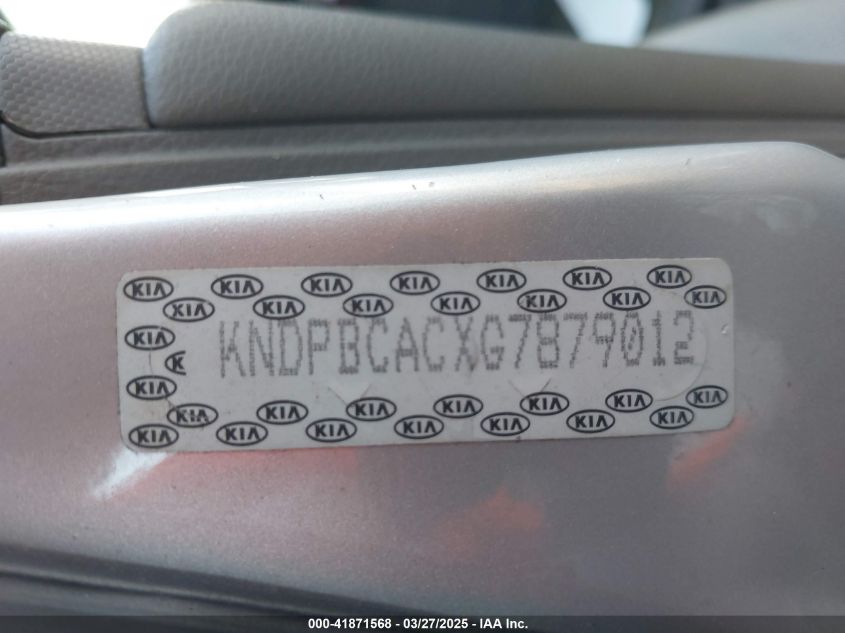 2016 Kia Sportage Lx VIN: KNDPBCACXG7879012 Lot: 41871568