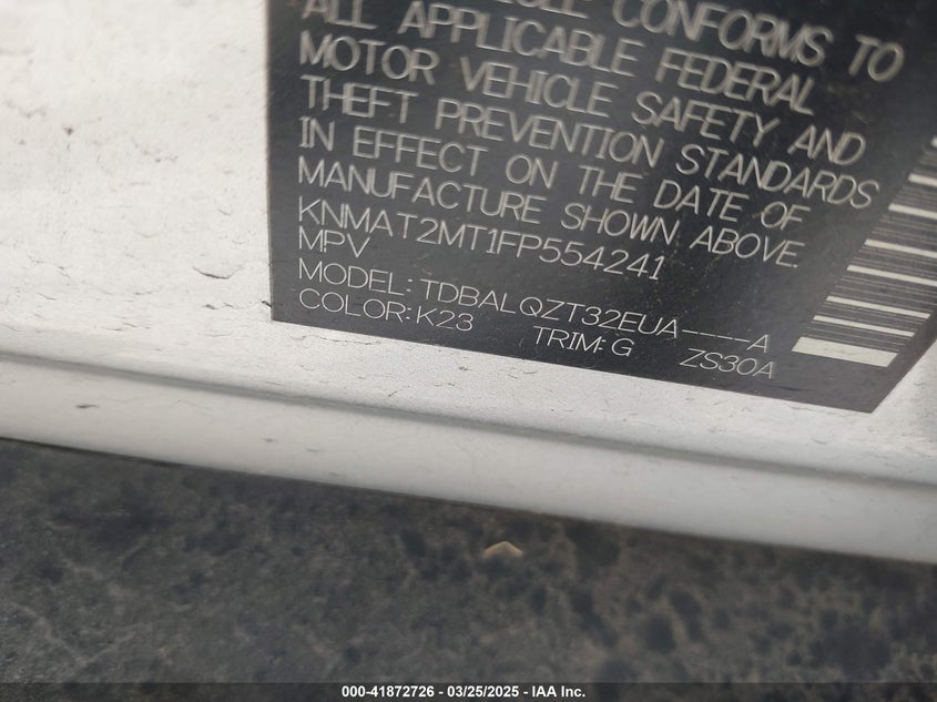 2015 NISSAN ROGUE SV - KNMAT2MT1FP554241