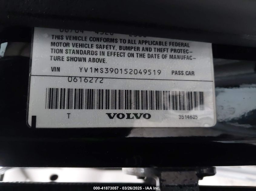 2005 Volvo S40 2.4I VIN: YV1MS390152049519 Lot: 41873057