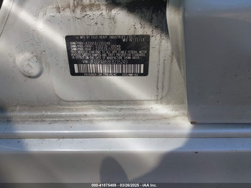 2014 SUBARU IMPREZA 2.0I SPORT LIMITED - JF1GPAR68E8235249