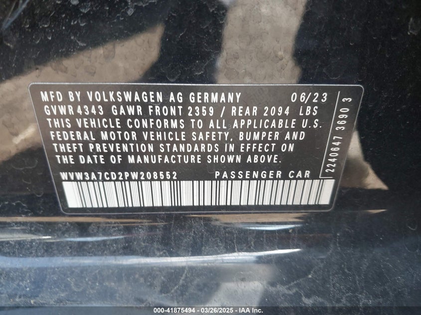 2023 VOLKSWAGEN GOLF GTI 2.0T SE - WVW3A7CD2PW208552