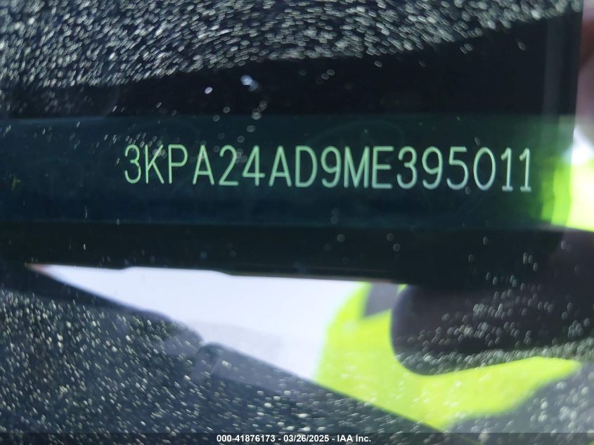2021 Kia Rio Lx VIN: 3KPA24AD9ME395011 Lot: 41876173
