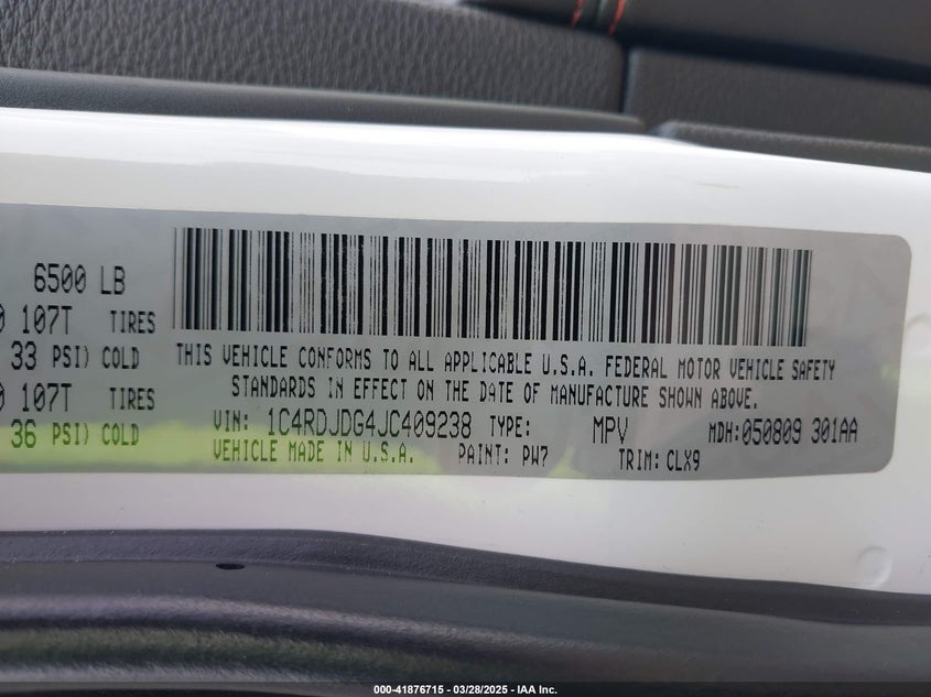 2018 DODGE DURANGO GT AWD - 1C4RDJDG4JC409238