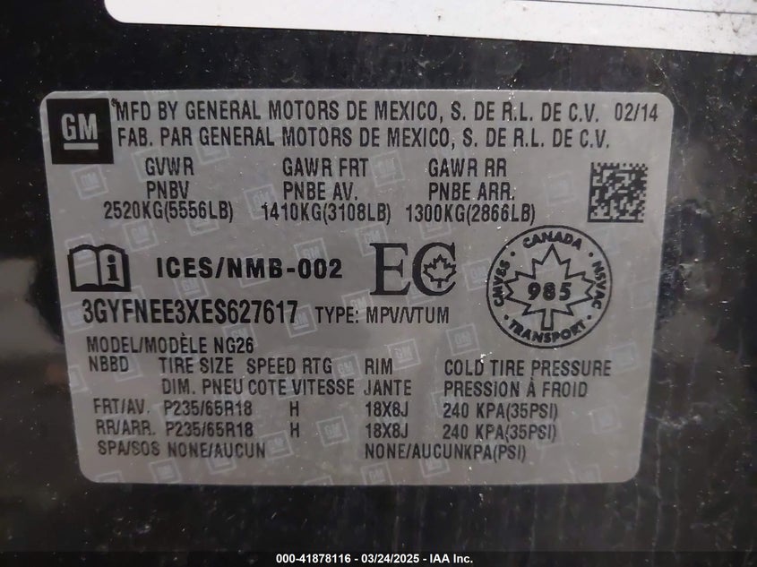 2014 CADILLAC SRX LUXURY COLLECTION - 3GYFNEE3XES627617