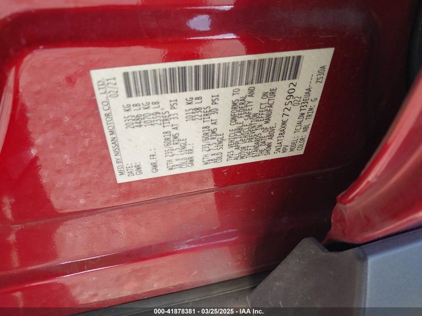 2021 NISSAN ROGUE SV FWD - 5N1AT3BAXMC725902