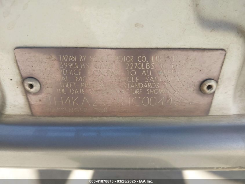 1987 Acura Legend L VIN: JH4KA2551HC004489 Lot: 41878673