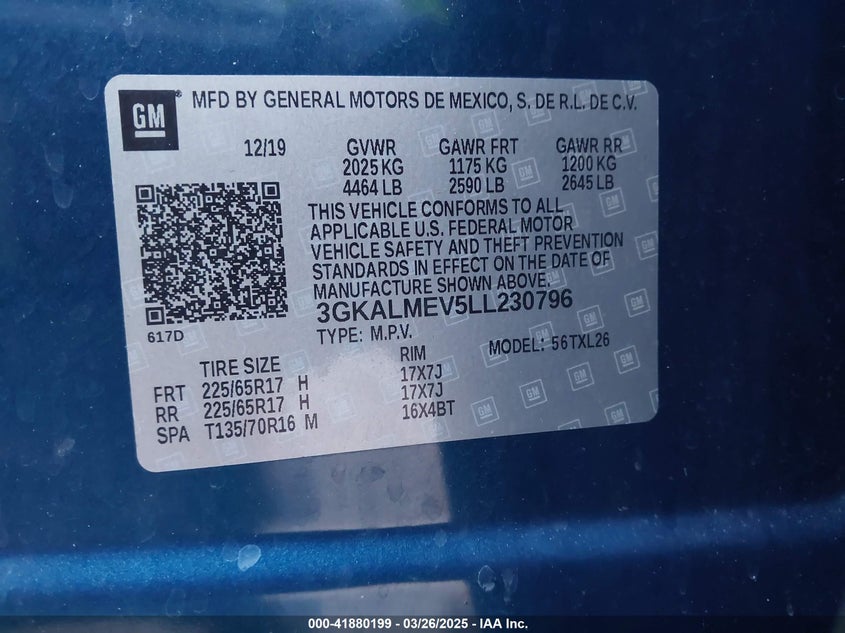 2020 GMC TERRAIN FWD SLE - 3GKALMEV5LL230796