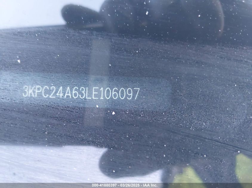 2020 Hyundai Accent Se VIN: 3KPC24A63LE106097 Lot: 41880397