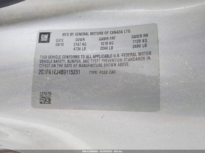 2011 Chevrolet Camaro 2Ss VIN: 2G1FK1EJ4B9115231 Lot: 41880856