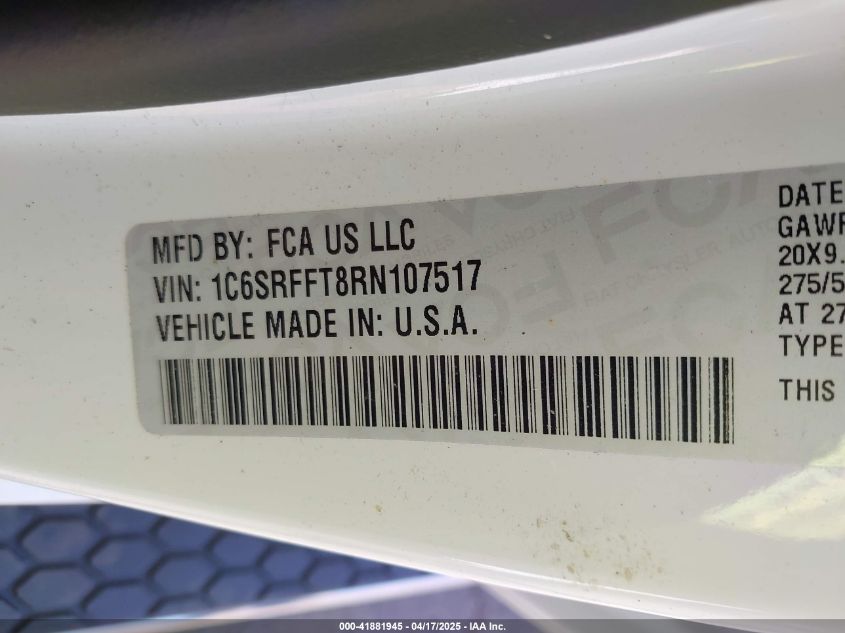 2024 Ram 1500 - 1C6SRFFT8RN107517