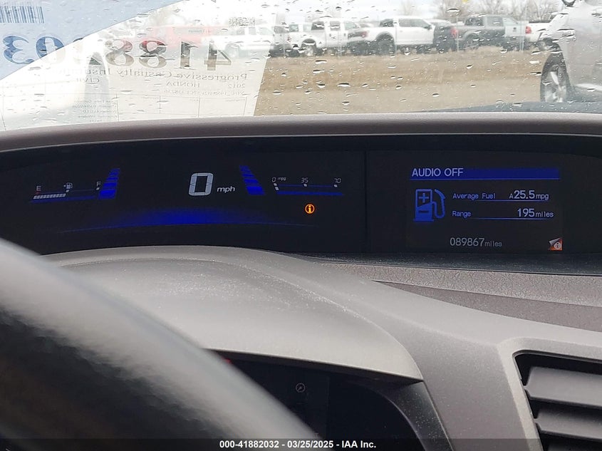 2012 HONDA CIVIC VIN: 19XFB2F57CE338736