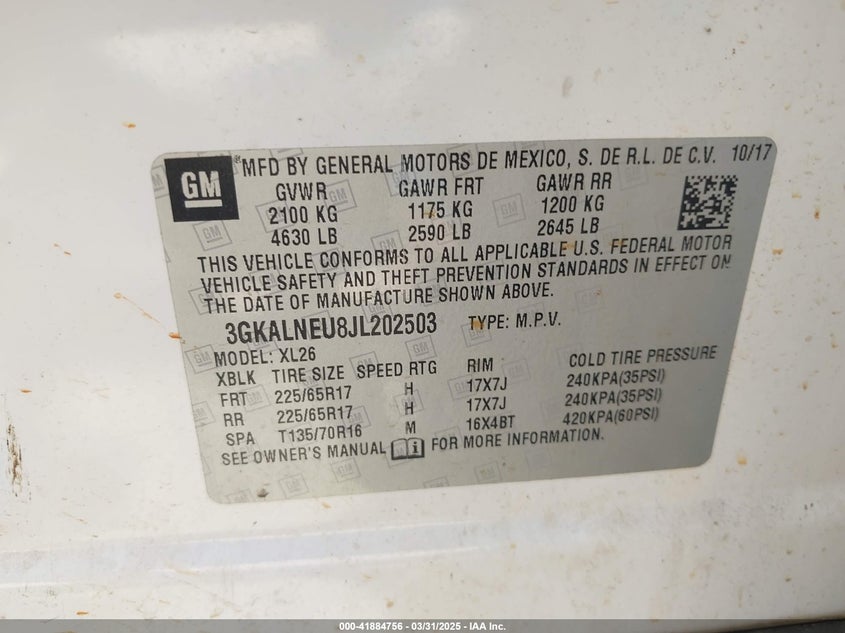 2018 GMC TERRAIN SLE - 3GKALNEU8JL202503