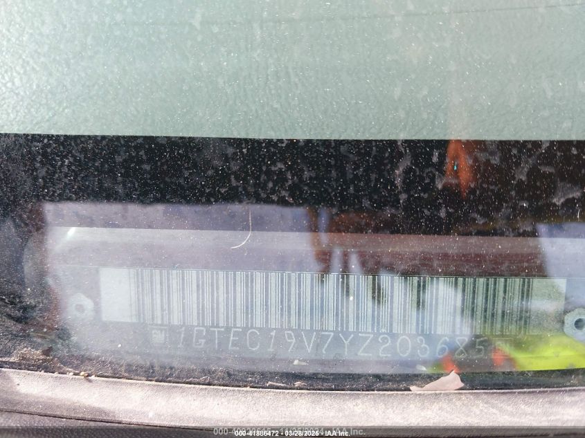 2000 GMC Sierra 1500 Sle VIN: 1GTEC19V7YZ203685 Lot: 41886472